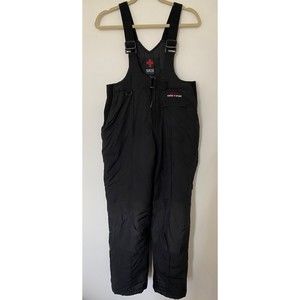 SUISSE Sports Bib Style Ski Pants Snow Sz M Black Zippers Insulated